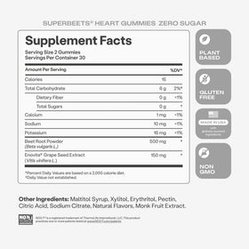 Gummies SuperBeets HumanN, mise en scène avec des ingrédients naturels