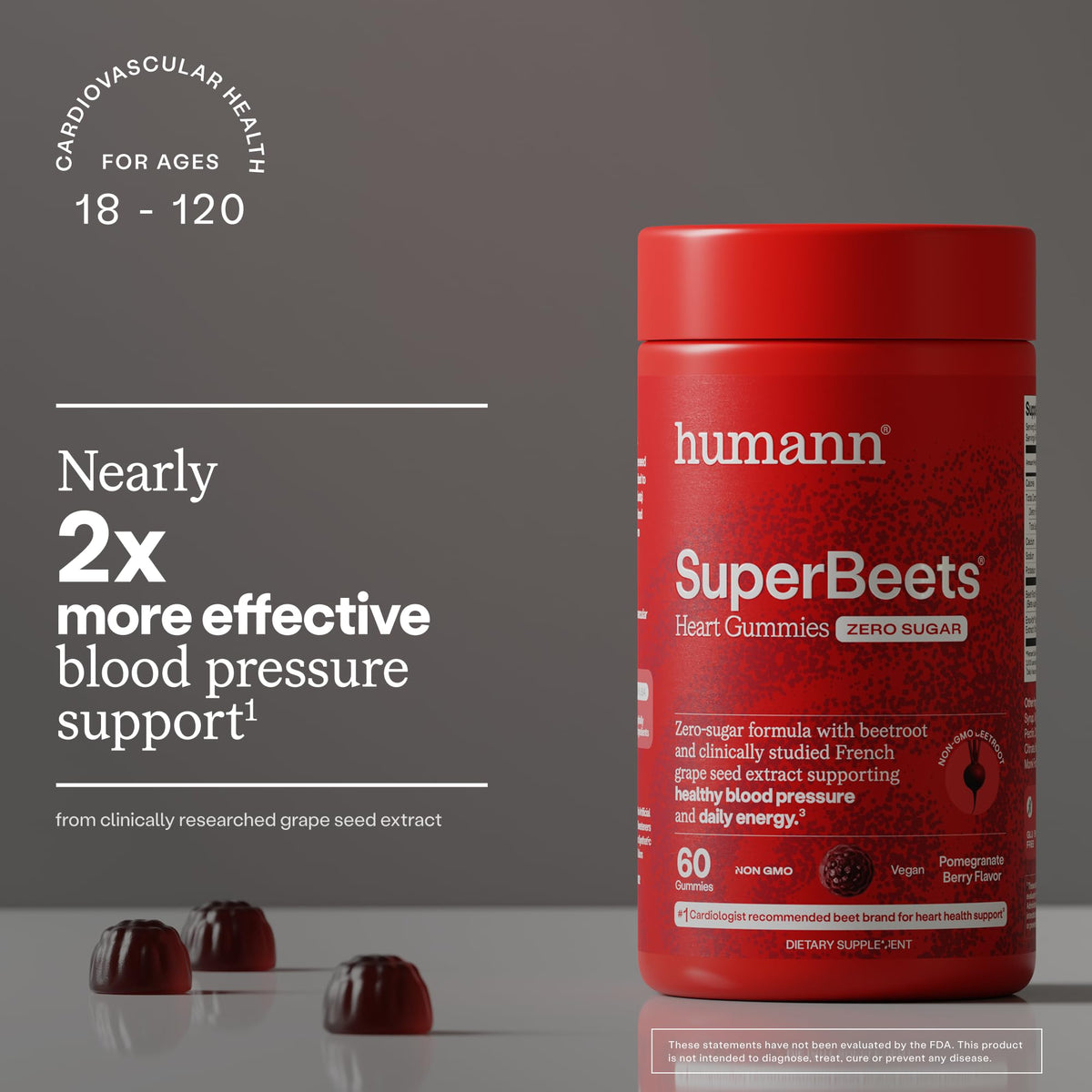 Gummies SuperBeets HumanN montrant la texture et la couleur