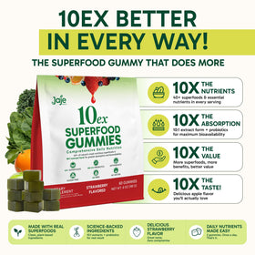 Gummies Supergreens 10ex Jaje Health ouvert avec gummies visibles