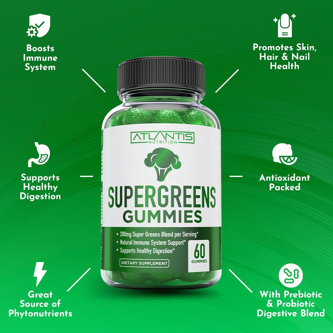 Gummies Supergreens avec un goût naturel de framboise