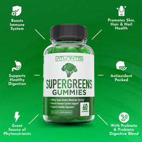 Gummies Supergreens avec un goût naturel de framboise