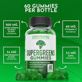 Gummies Supergreens d'Atlantis Nutrition dans une main