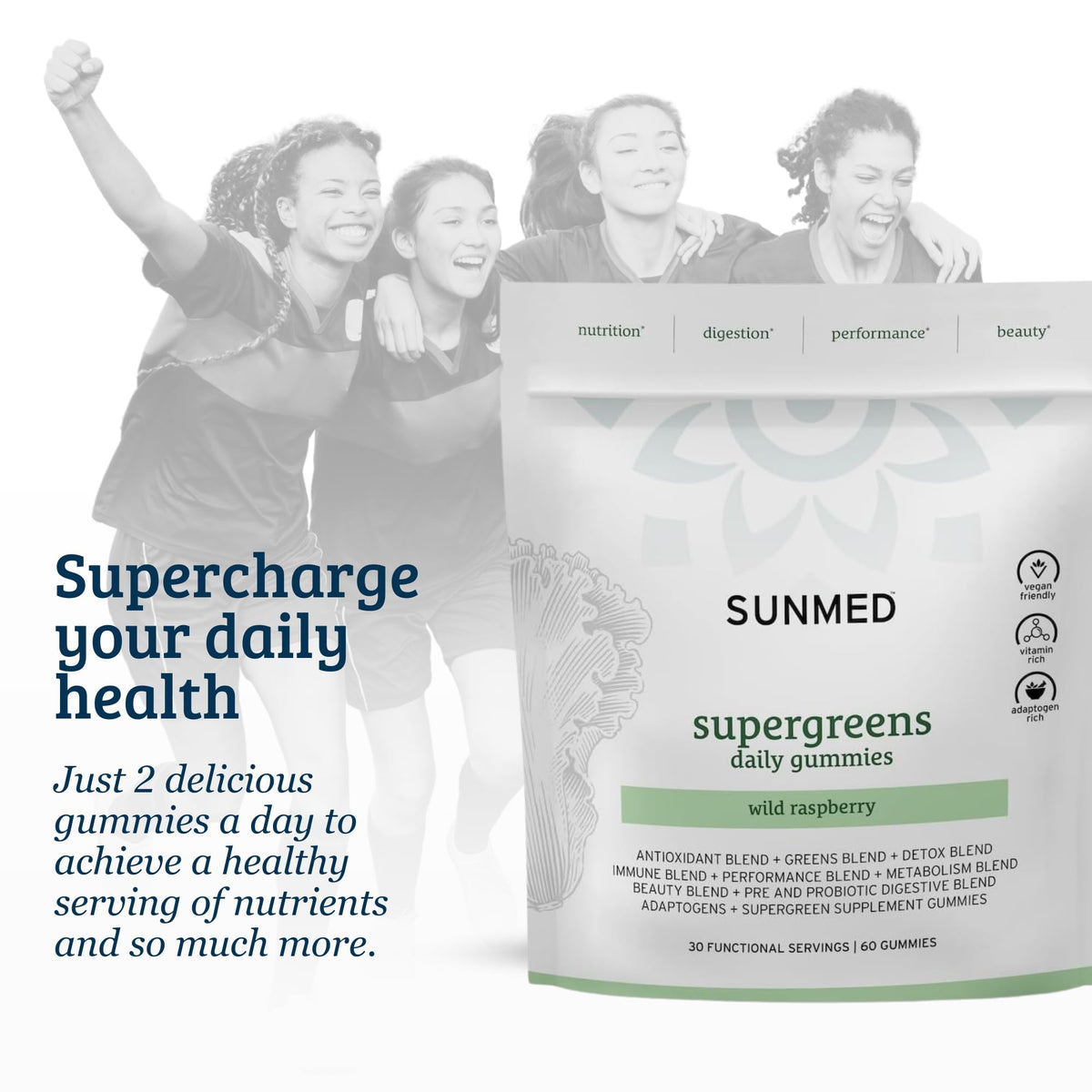 Gummies Supergreens SUNMED dans la main