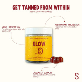 Gummies TANSOLARA avec des fruits et des ingrédients naturels autour