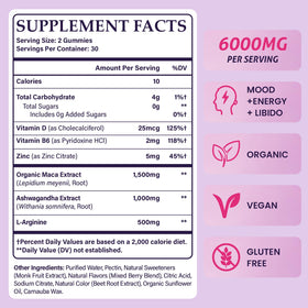 Gummies Tbivfller, étiquette avec informations nutritionnelles