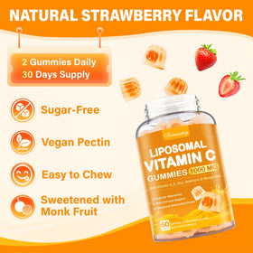 Gummies Tcemundry à la vitamine C 1000mg, en gros plan