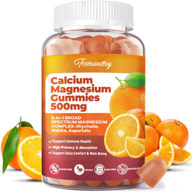 Gummies Tcemundry Calcium Magnésium 600 mg avec vitamine D3 et K2, vue de face