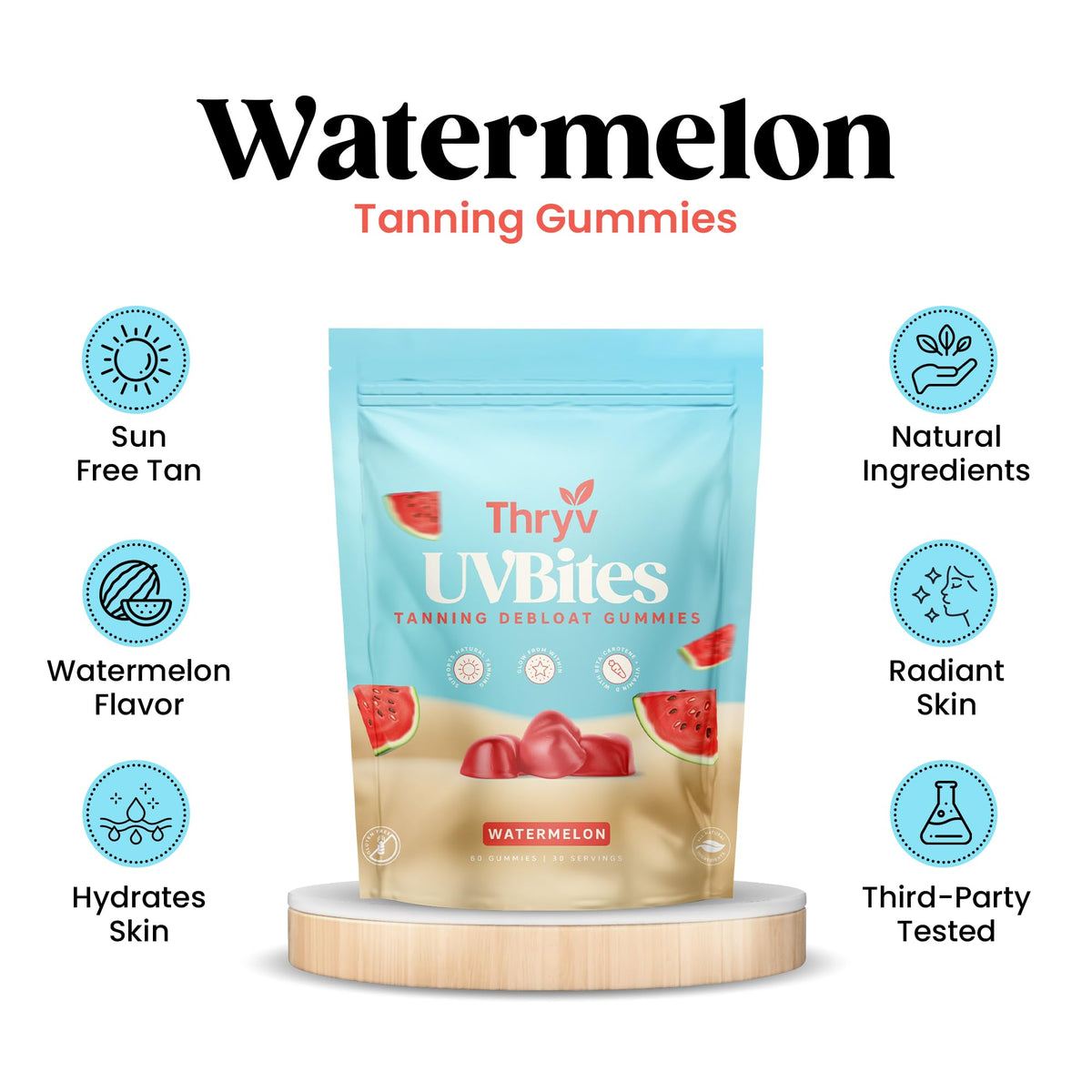 Gummies Thryv saveur pastèque en gros plan