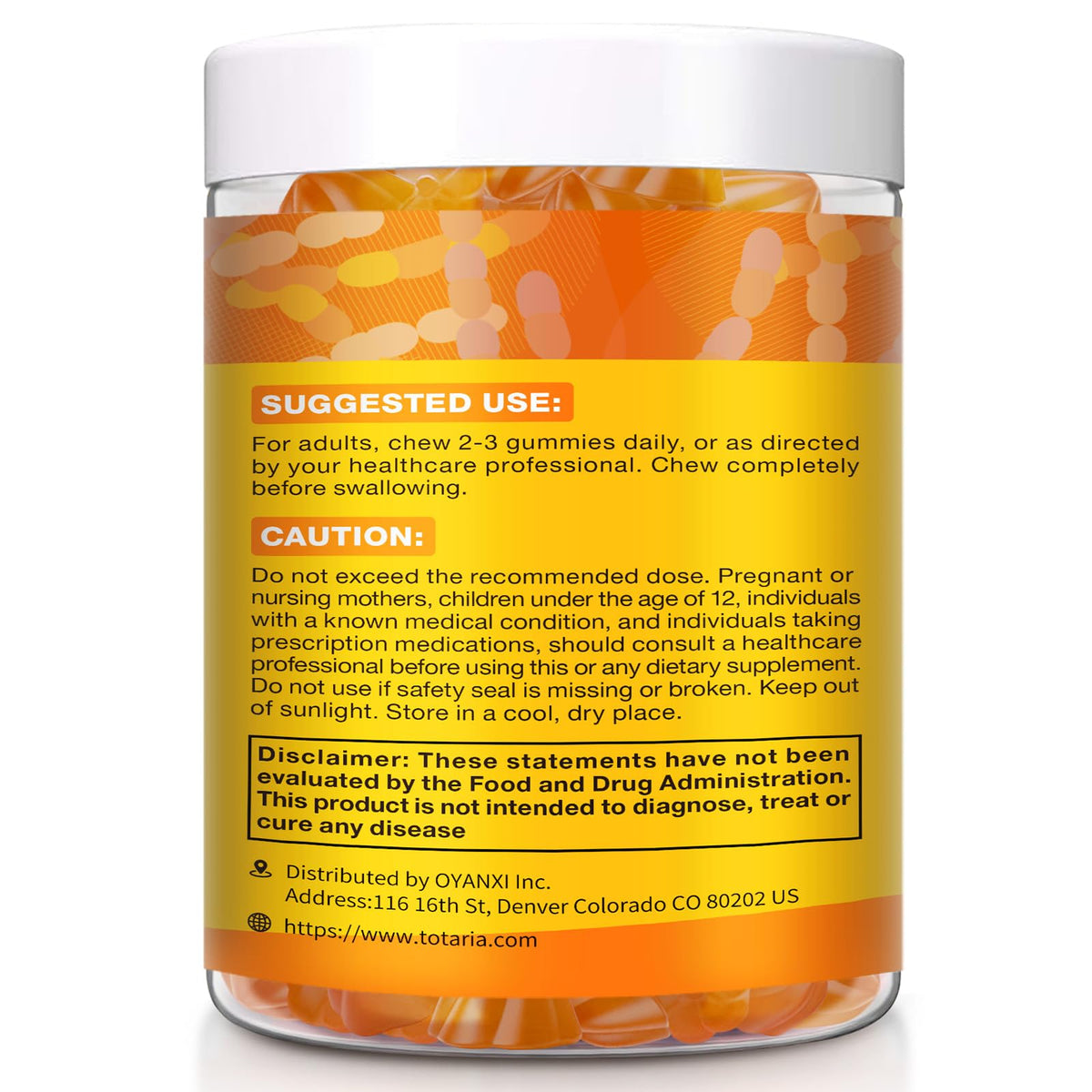 Gummies Totaria 15-en-1 sur une table avec des fruits