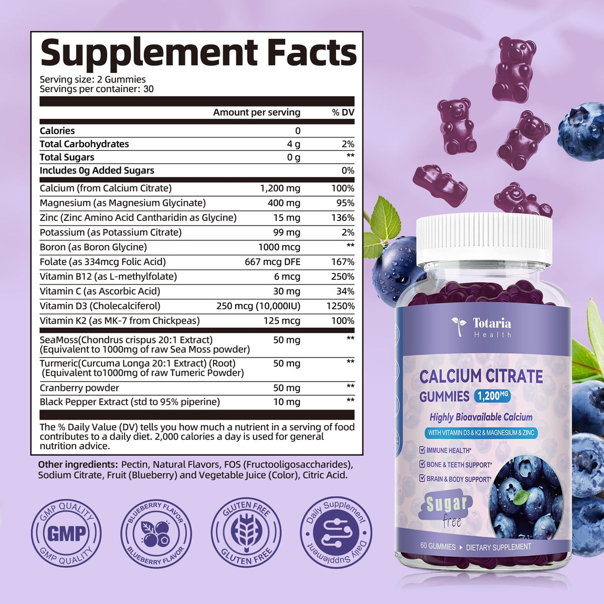 Gummies Totaria avec une main tenant un gummy, mise en scène