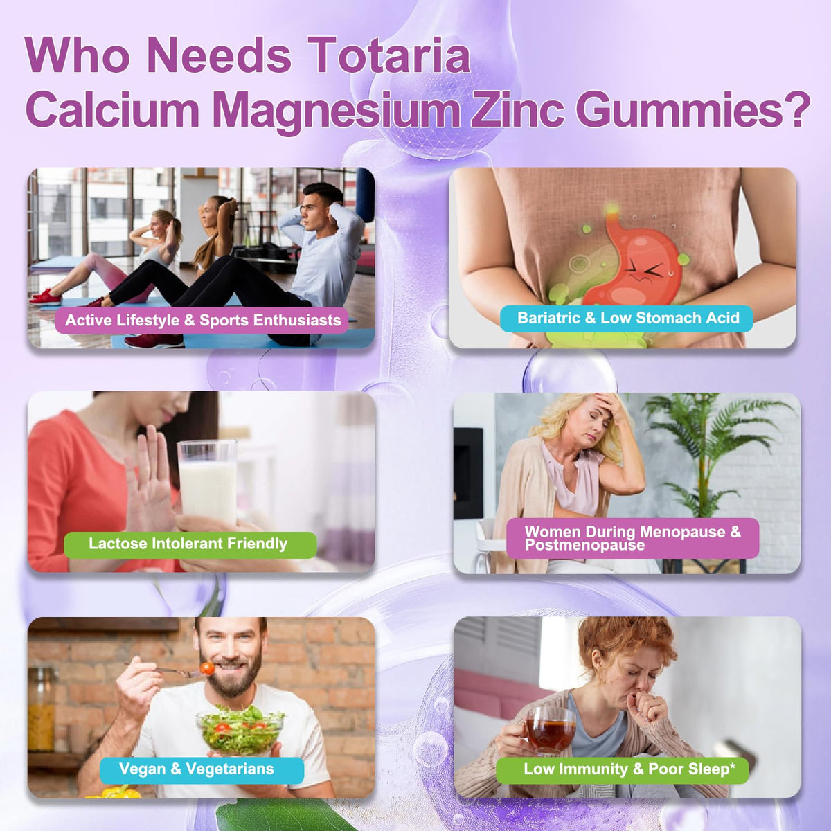 Gummies Totaria Calcium Magnésium Zinc 1200 mg, emballage