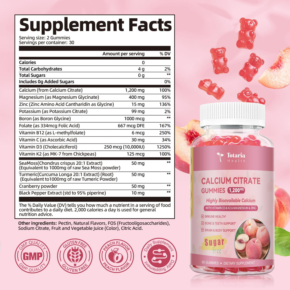 Gummies Totaria dans une main, format pratique
