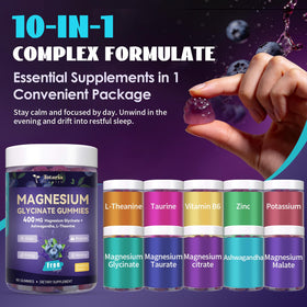 Gummies Totaria de magnésium glycinate dans la main, taille et forme