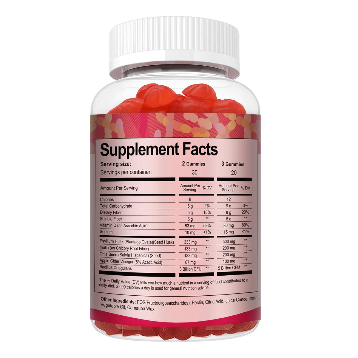 Gummies Totaria Probiotiques 9-en-1, étiquette de la bouteille