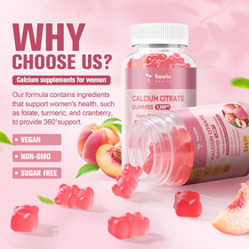Gummies Totaria sur une table avec des fruits