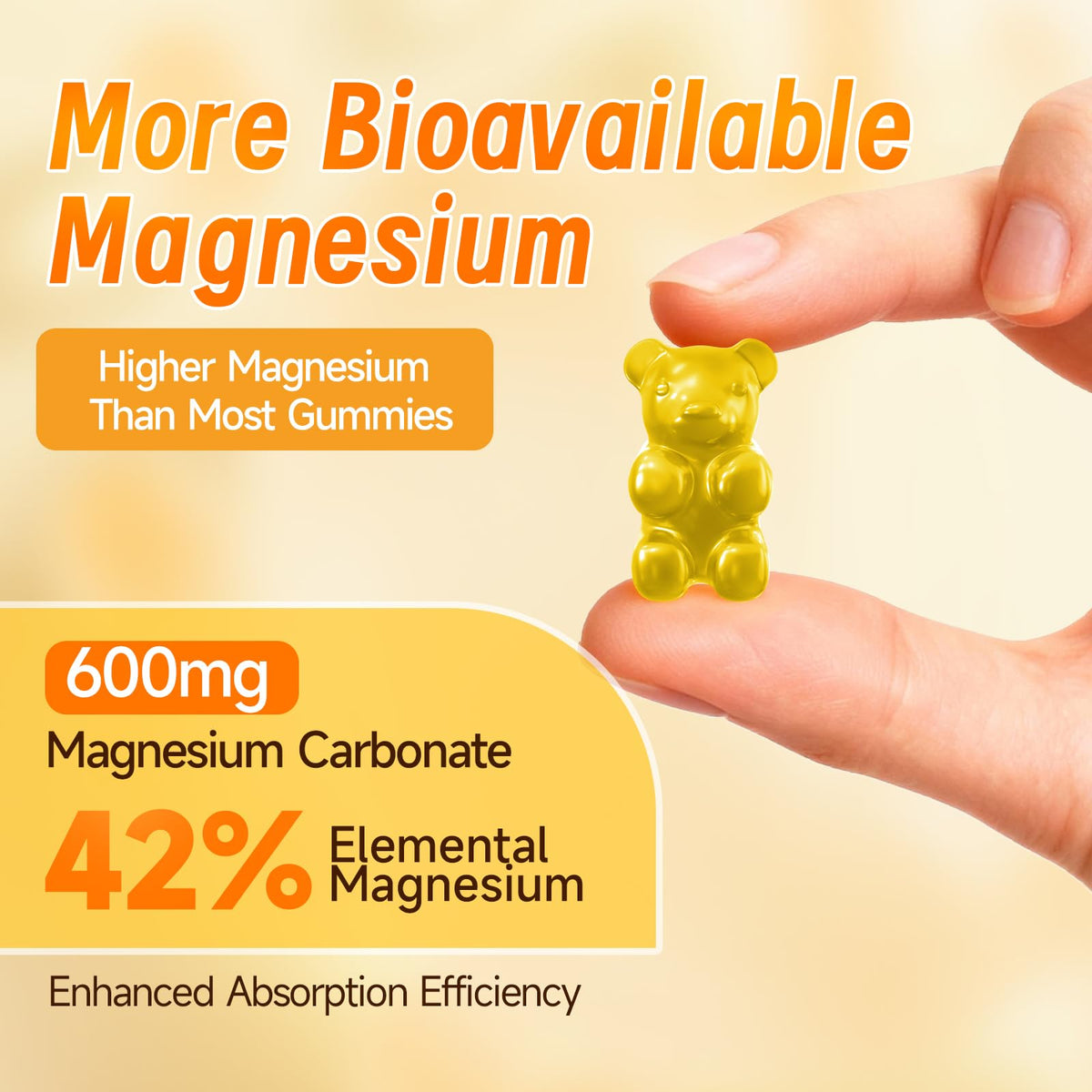 Gummies Trawecual au magnésium sur une table en bois
