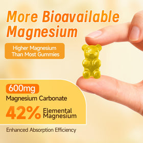 Gummies Trawecual au magnésium sur une table en bois
