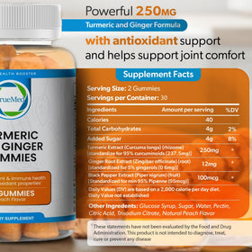 Gummies TRUEMED au curcuma et gingembre, vue de côté