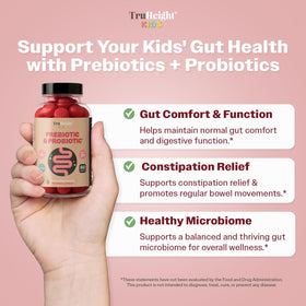 Gummies TruHeight prébiotiques et probiotiques en forme de fraise