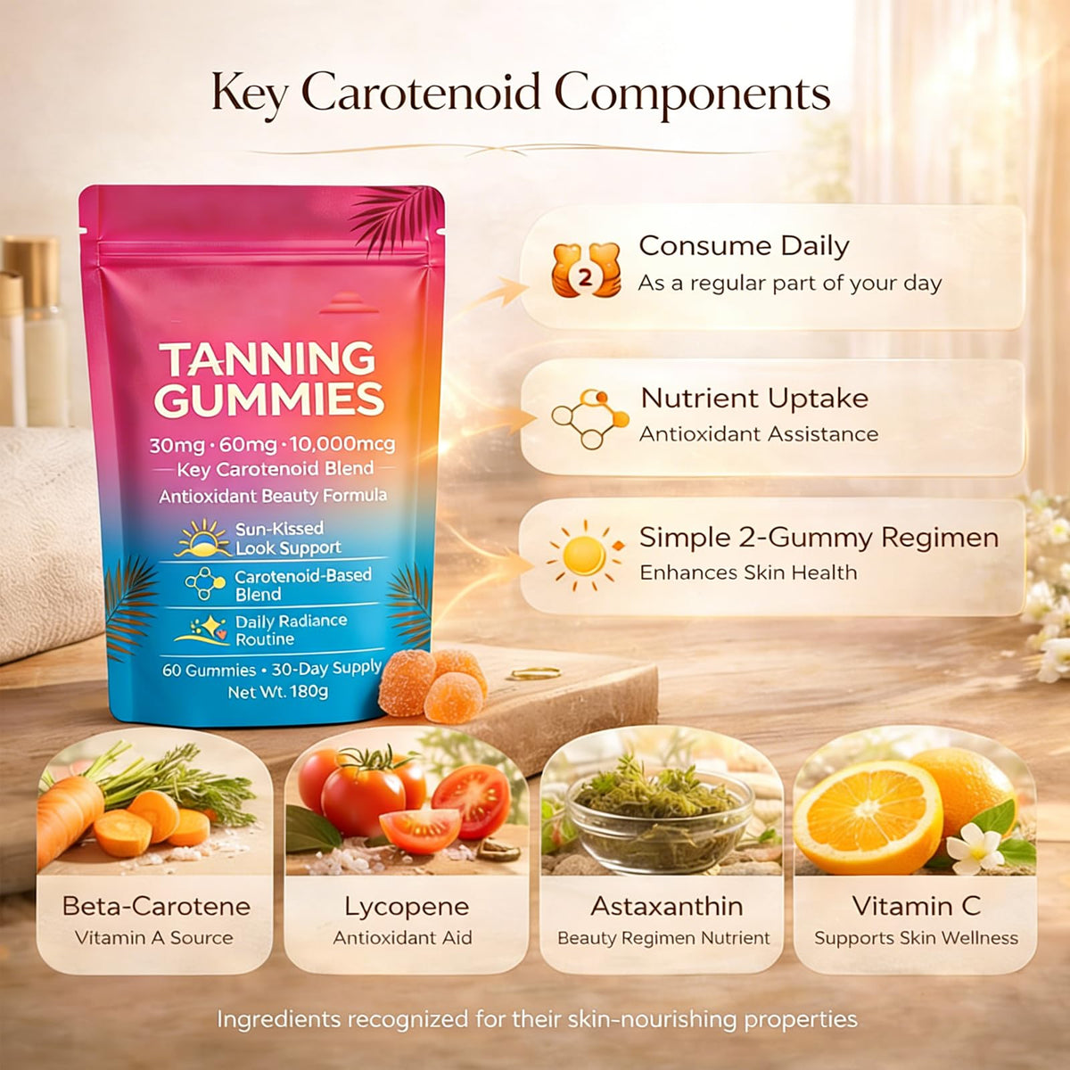 Gummies UBIETY avec une main tenant deux gummies