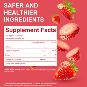 Gummies Ubiney avec fraises fraîches en arrière-plan
