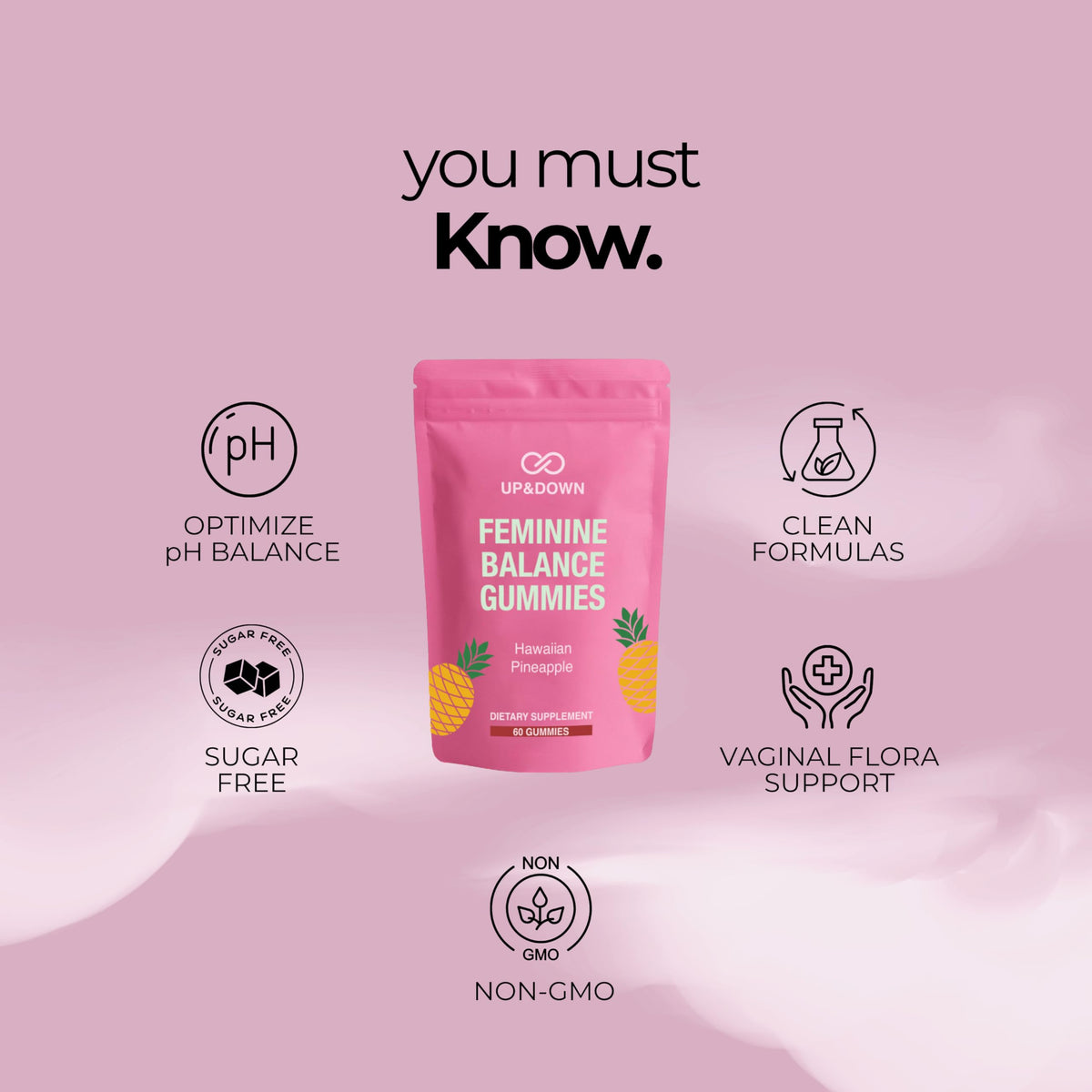 Gummies Up&Down Équilibre Féminin avec des fruits