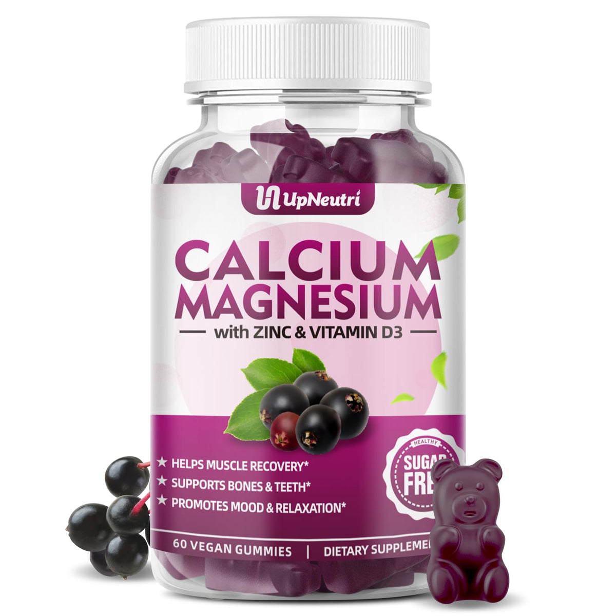 Gummies UPNEUTRI Calcium Magnésium Zinc 60 unités, vue de face
