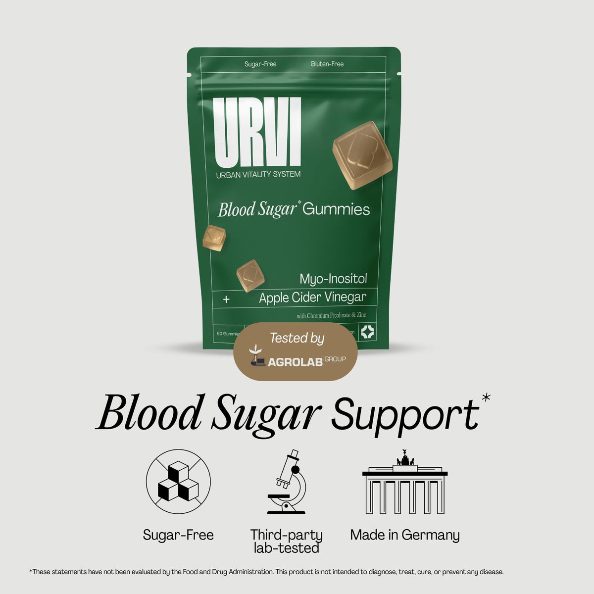 Gummies URVI Myo-Inositol et Vinaigre de Pomme dans la main