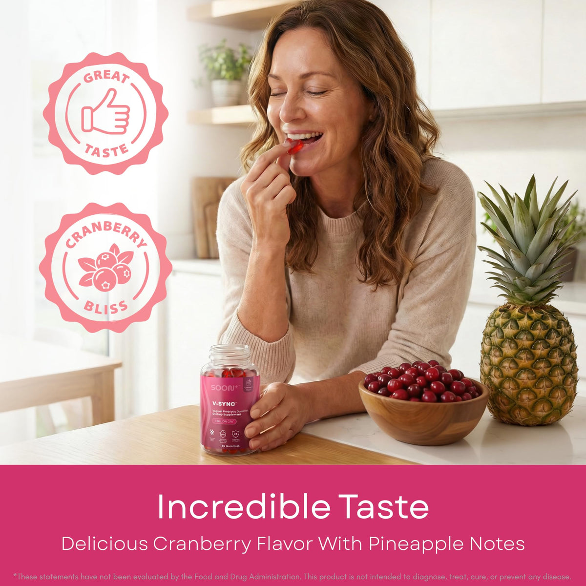 Gummies V-Sync Ananas SOON+ sur fond blanc