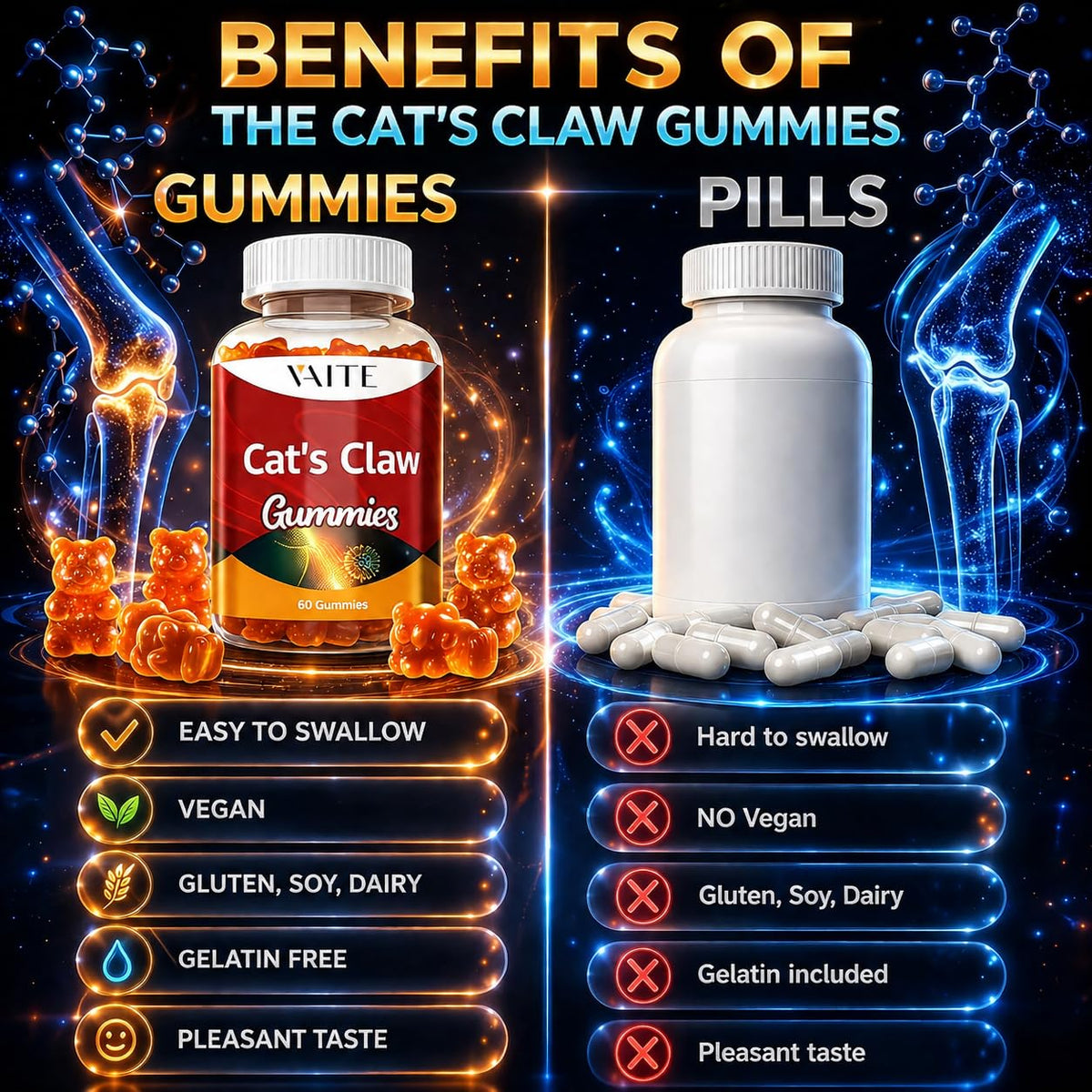 Gummies VAITE 1000mg, détail des ingrédients