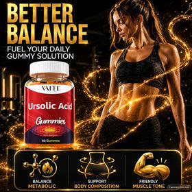 Gummies VAITE acide ursolique 300mg avec vue rapprochée des gummies