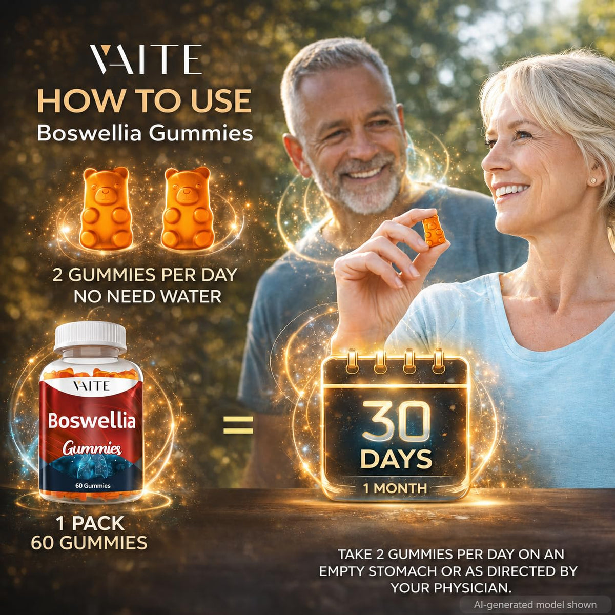Gummies VAITE Boswellia Serrata 1200mg à l'intérieur