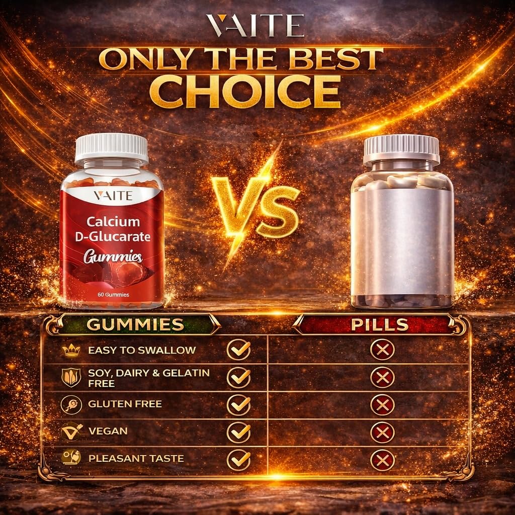 Gummies VAITE Calcium D-Glucarate 1000mg, présentation sur fond neutre