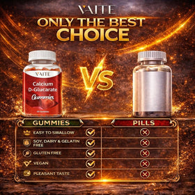 Gummies VAITE Calcium D-Glucarate 1000mg, présentation sur fond neutre