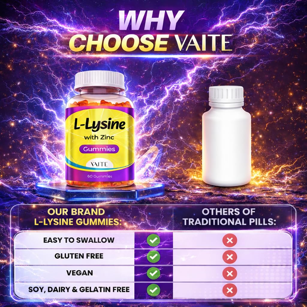 Gummies VAITE de L-Lysine 1000mg avec Zinc, prise en main