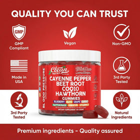 Gummies VasoEase avec des ingrédients naturels autour