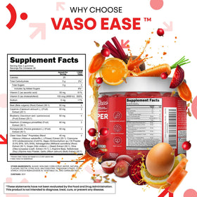 Gummies VasoEase sur une table avec des fruits frais