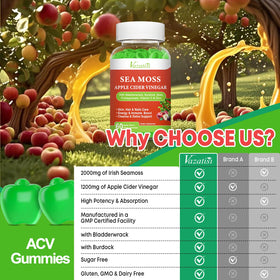 Gummies Vazatisi au vinaigre de pomme ouvertes et prêtes à consommer