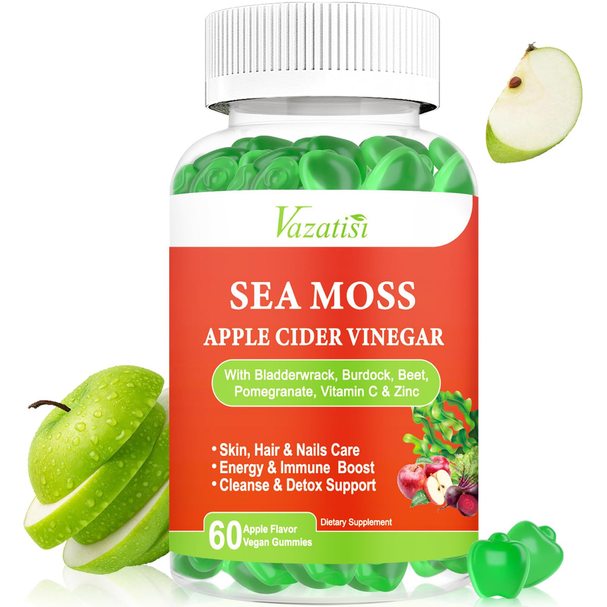 Gummies Vazatisi au vinaigre de pomme vue avant avec emballage