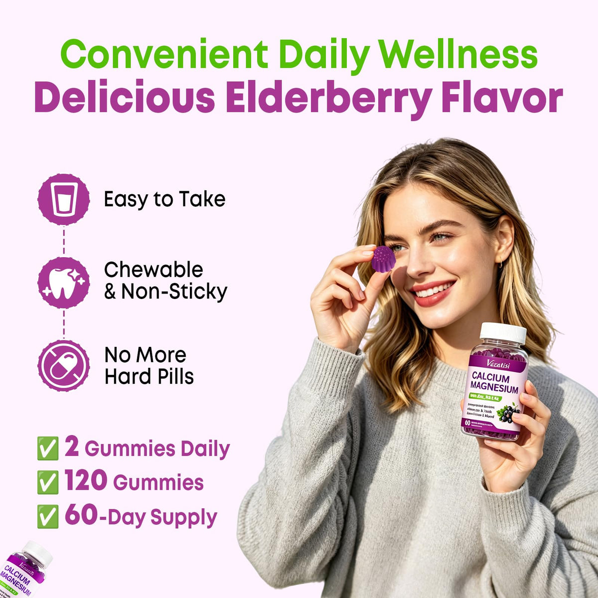 Gummies Vazatisi avec étiquette affichant les ingrédients