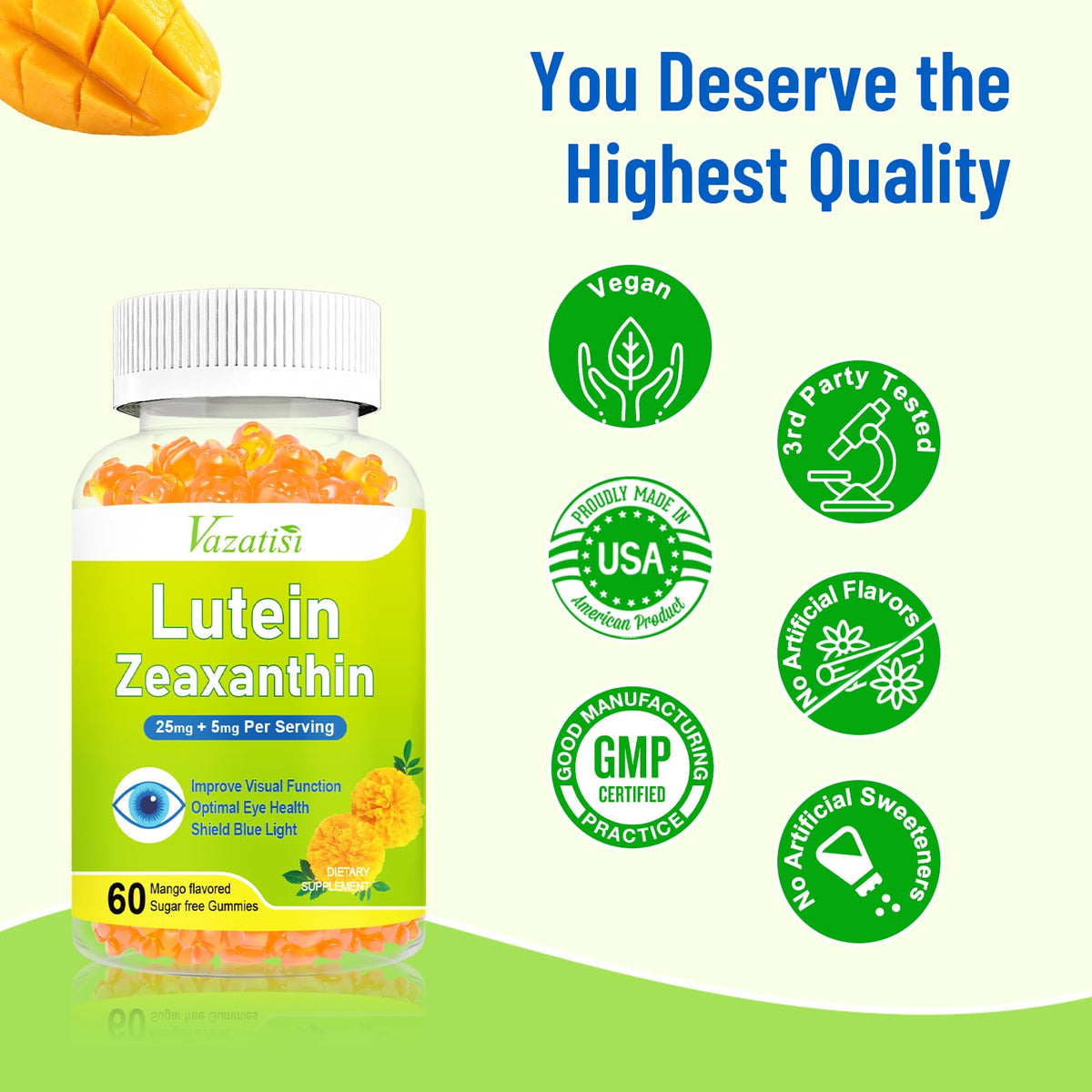 Gummies Vazatisi avec une cuillère à côté pour la prise