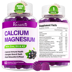 Gummies Vazatisi Calcium Magnésium Zinc 60 gummies à la saveur de sureau