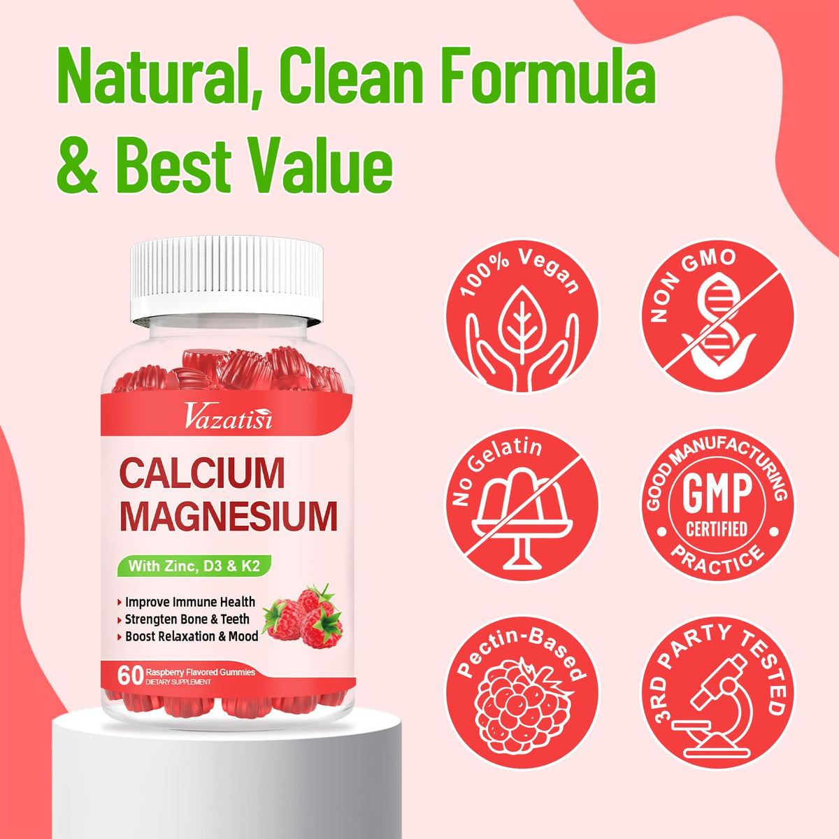 Gummies Vazatisi Calcium Magnésium Zinc à côté d'autres compléments alimentaires