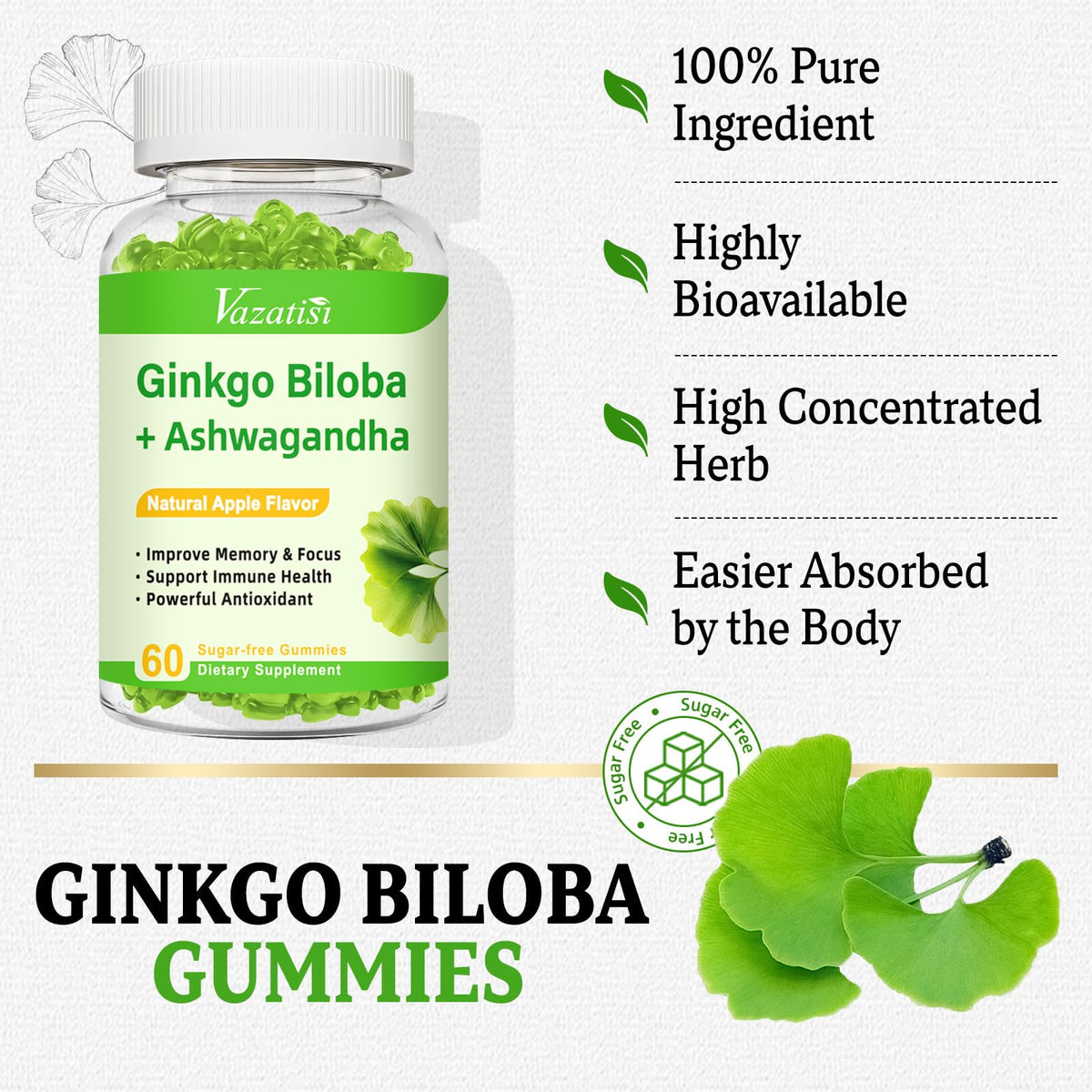 Gummies Vazatisi Ginkgo Biloba 240mg en boîte ouverte