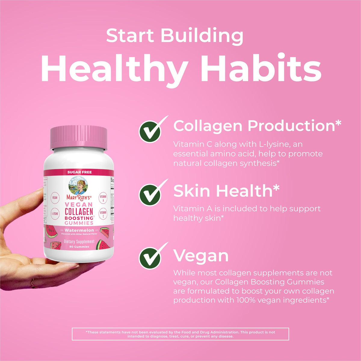 Gummies Vegan Collagène MARYRUTH'S avec fruits Amla et vitamines