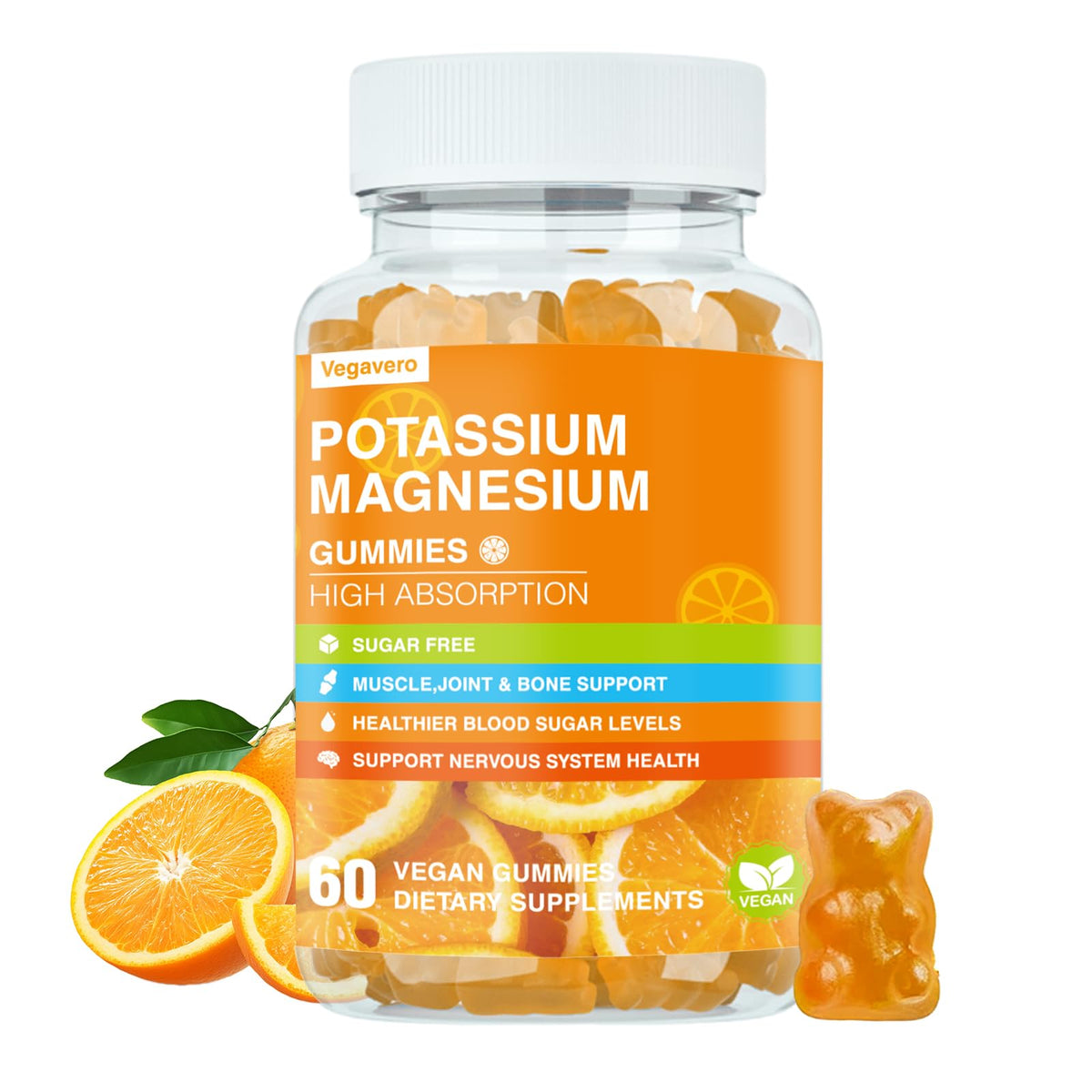Gummies Vegavero Potassium et Magnésium orange en boîte