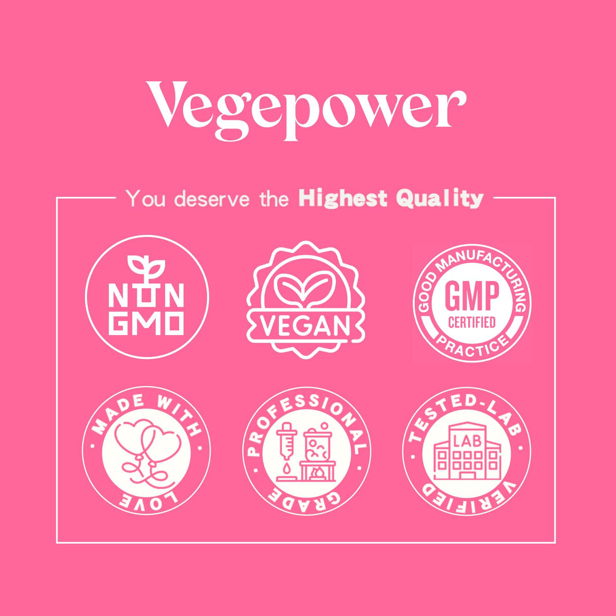 Gummies VEGEPOWER avec des informations nutritionnelles sur l'emballage
