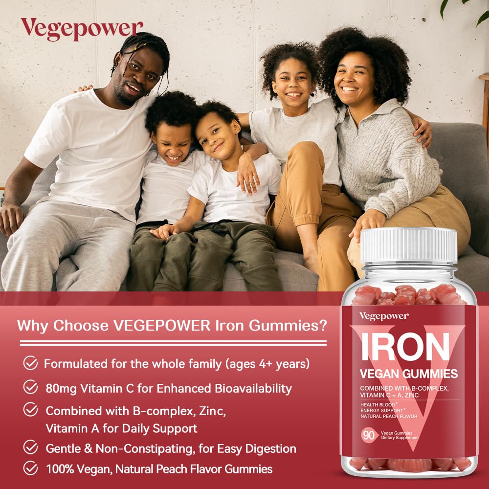 Gummies VEGEPOWER sur une table avec des fruits
