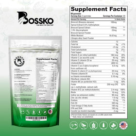 Gummies végétales BOSSKO avec étiquetage nutritionnel