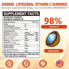 Gummies Vemluta à la vitamine C, vue de côté